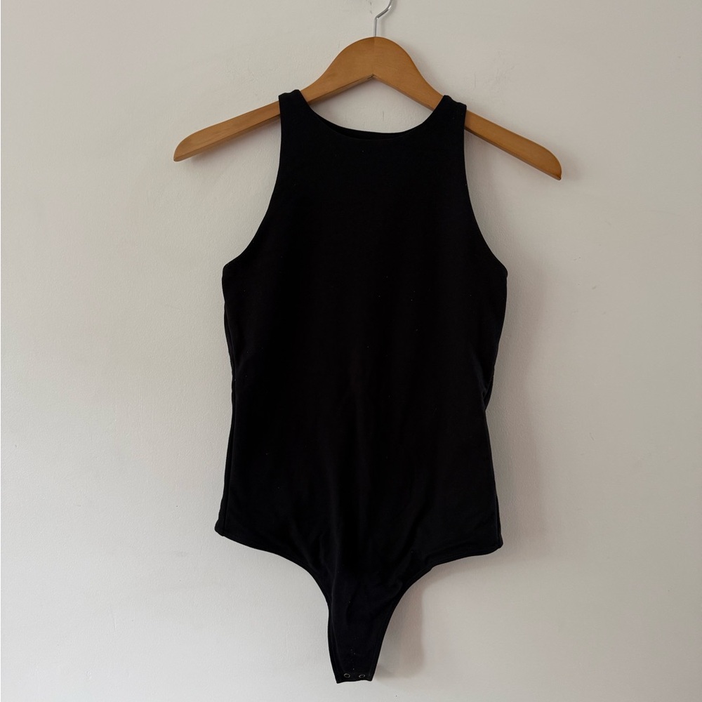 Abercrombie & Fitch Black Soft Knit Crewneck Bodysuit Size Small